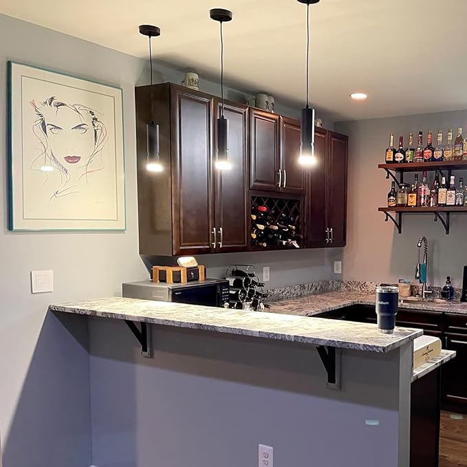 OKELI Pendant Light, Modern Black Pendant Lights Fixture,3-CCT Unique LED Pendant Lighting for Kitchen Island,20W,2700K/4000K/6000K,ETL