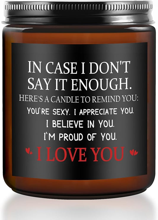 MOASITN Valentines Day, Birthday, Anniversary Candle for Men, Women, Unique & Funny I Love You Couples Candles for Her Him, Boyfriend, Girlfriend, Lavender Scented Candle Candles for Husband Wife
