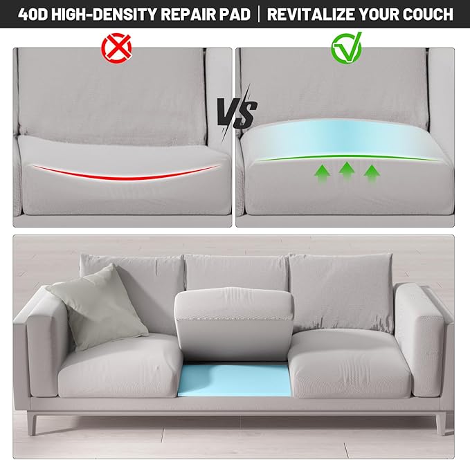 Couch Cushion Support for Sagging Seat - 20" x 20" High-Density Curved Foam Sofa Cushion Support Board,Couch Supporter for Under The Cushions,Blue Set of 1