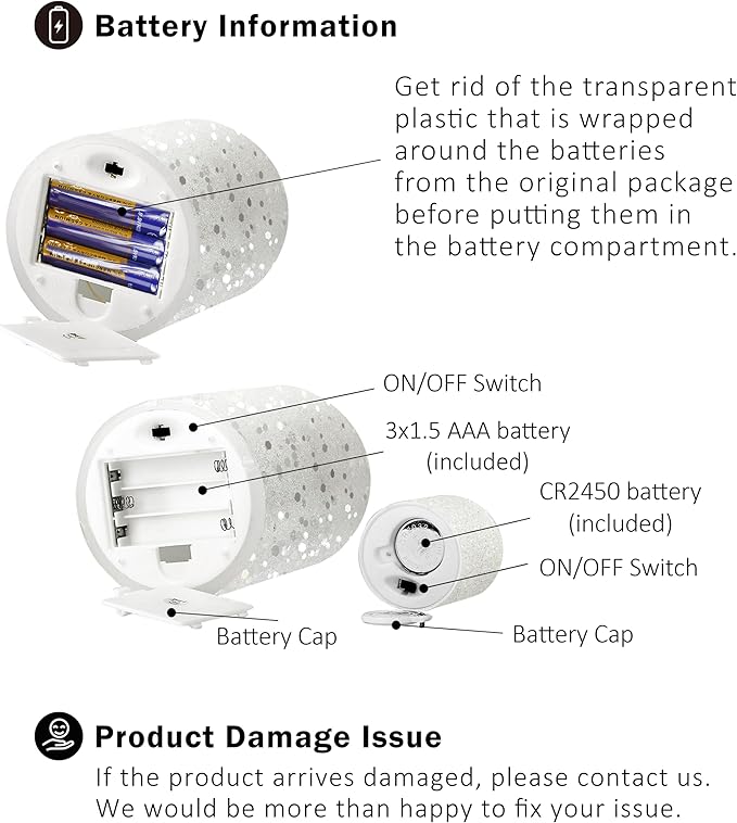 FURORA LIGHTING White Glitter Real Wax Flameless LED Candles with Remote & Timer (2/4/6/8 H), Battery Operated for Safety and Elegance, Pack of 8