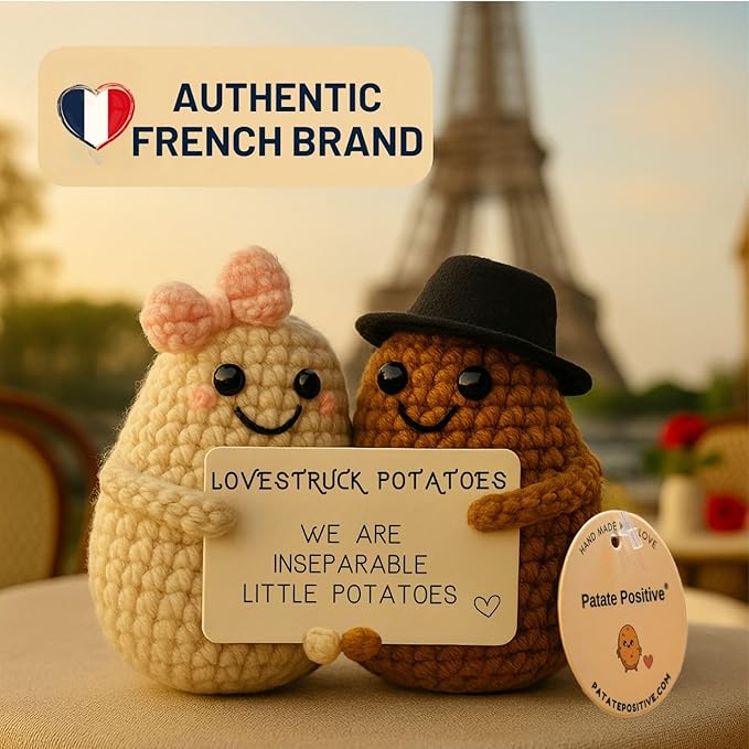 Love Potatoes© | Idea Couple Gift | for Him & Her | Surprise Valentine’s Day Anniversary Wedding | I Love You | Romantic Plush | Partner Boyfriend Girlfriend | Distance Relationship | Cute Pocket Hug