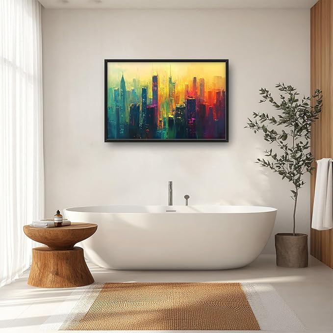 Framed Large Wall Art for Living Room, New York City Canvas Wall Decor, Large Cityscape Picture Framed Painting, Modern Artwork for Bedroom Office 36L'' × 24W''