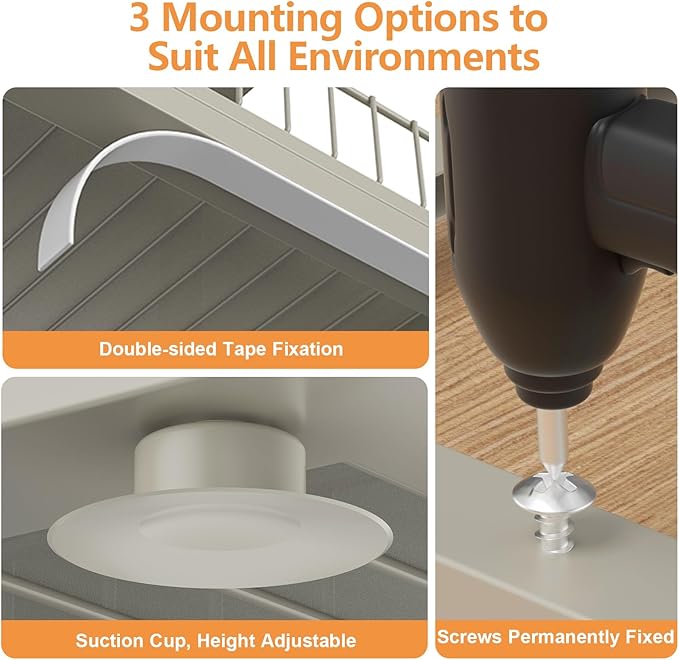 Under Sink Organizer, High Adjustable 2 Tier Under Kitchen Sink Organizer, Multi-Purpose Storage Shelf for Kitchen Bathroom Cabinet, Gray