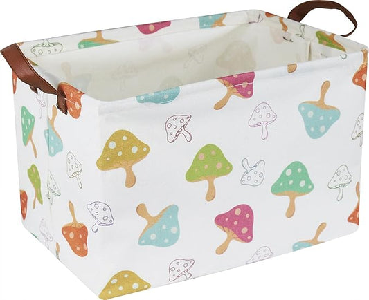 CLOCOR Rectangular Storage Basket,Waterproof Gift Basket,Room Decor(Mushroom)
