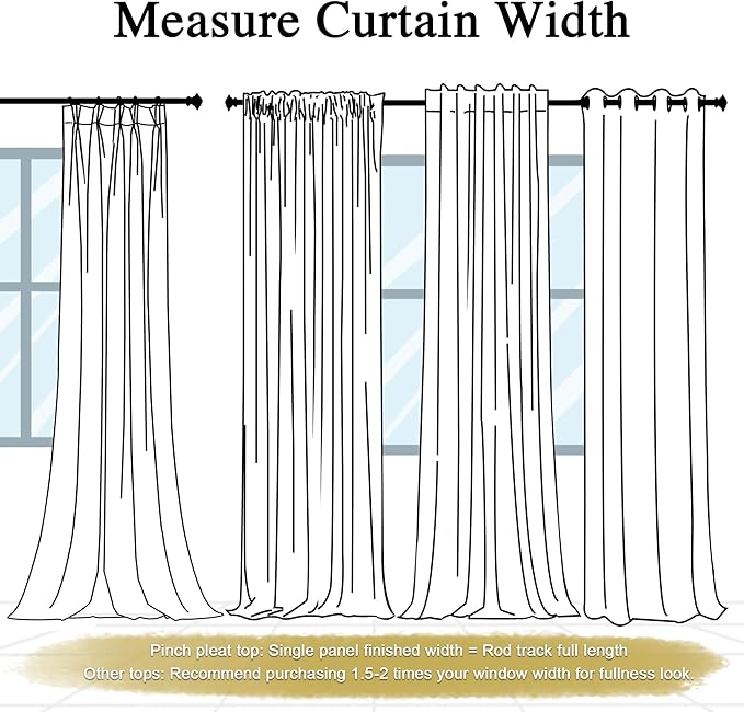 StangH 1 Panel Super Soft Velvet Curtain Customize Room Dakening Window Drape Sizes Panels for Kitchen Bathroom Office Nursery Villa Hall Closet