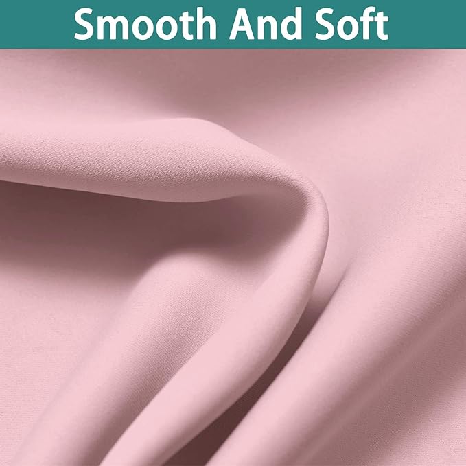 Yakamok Full Blackout Curtains 84 Inches Long,Blackout Curtain Panels for Bedroom, 2 Thick Layers Grommet Top Thermal Insulated Drapes with Black Liner for Living Room(Pink, Set of 2)