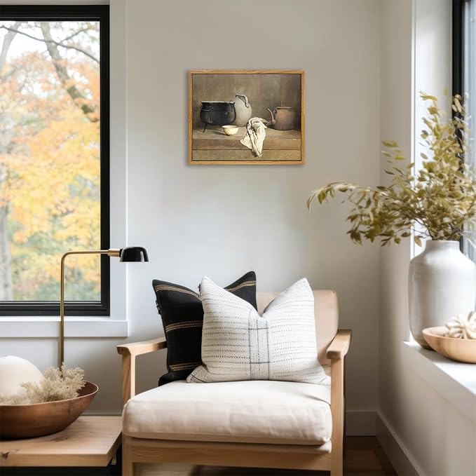 KBKBART Vintage Framed Wall Art, 8x10inch, Farmhouse Kitchen Wall Decor, Art Print, Canvas Painting, Wall Art for Dining Room, Living Room