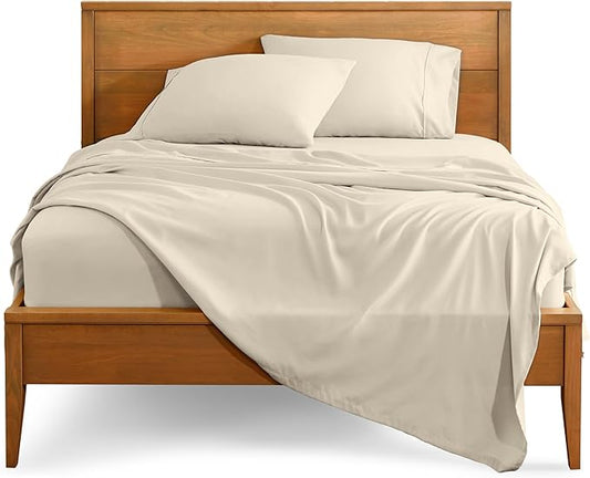 Bare Home Split King Sheet Set - 1800 Ultra-Soft Microfiber Bed Sheets - Double Brushed - Deep Pockets - Easy Fit - 5 Piece Set - Bedding Sheets & Pillowcases (Sand)