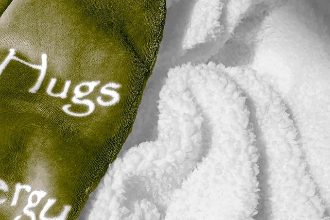 WOLF CREEK BLANKET - Compassion Blanket (Brand)- Strength Courage Super Soft Warm Hugs, Get Well Gift Blanket Plush Healing Thoughts Positive Energy Love & Hope (Olive, 50 x 65 Sherpa)