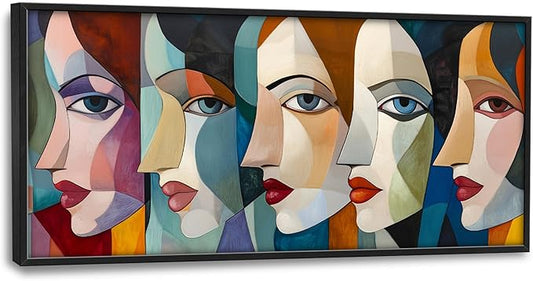Lovira Abstract Women Face Large Wall Art Canvas Wall Decor Pictures Prints Painting Framed Modern Vertical Artwork for Living Room Bedroom Bathroom Office Woman 30"x60"
