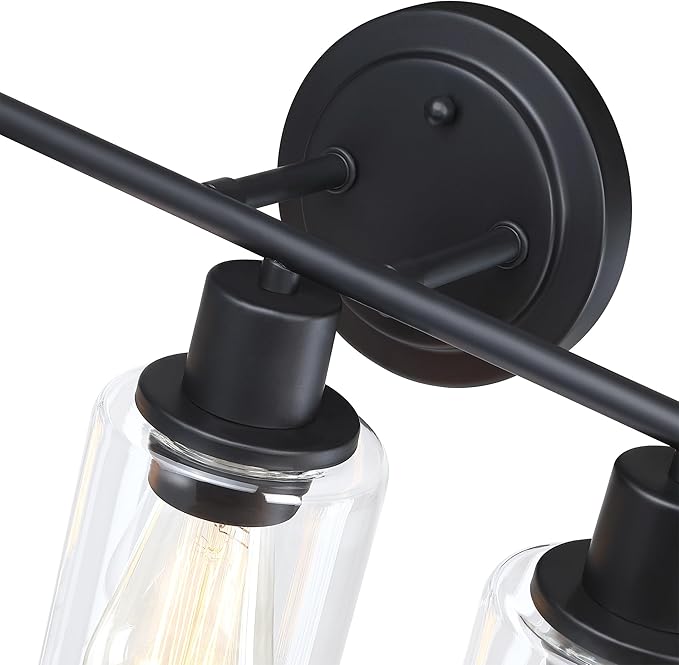 5-Light Black Bathroom Vanity Light Fixture Over Mirror - 5 Bulb Black Wall Sconce for Bathroom Bedroom Hallway Wall Mount Fixture Over Kitchen Sink