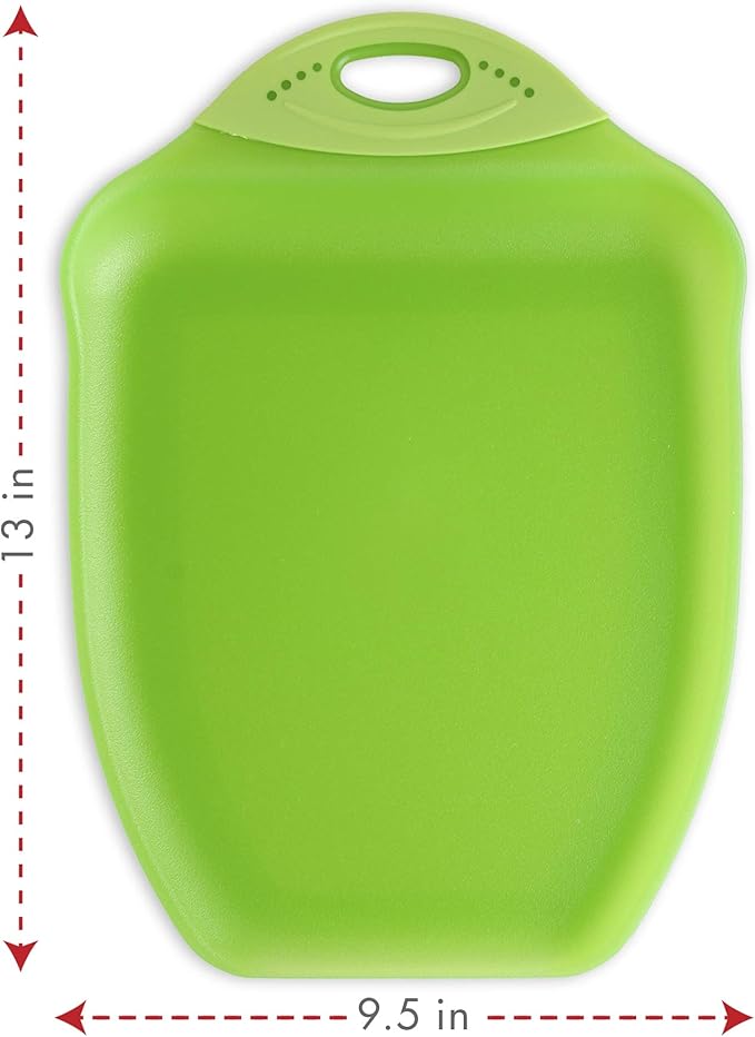 Dexas Chop & Scoop Cutting Board, 9.5 by 13 inches, Solid Green, 322-J383