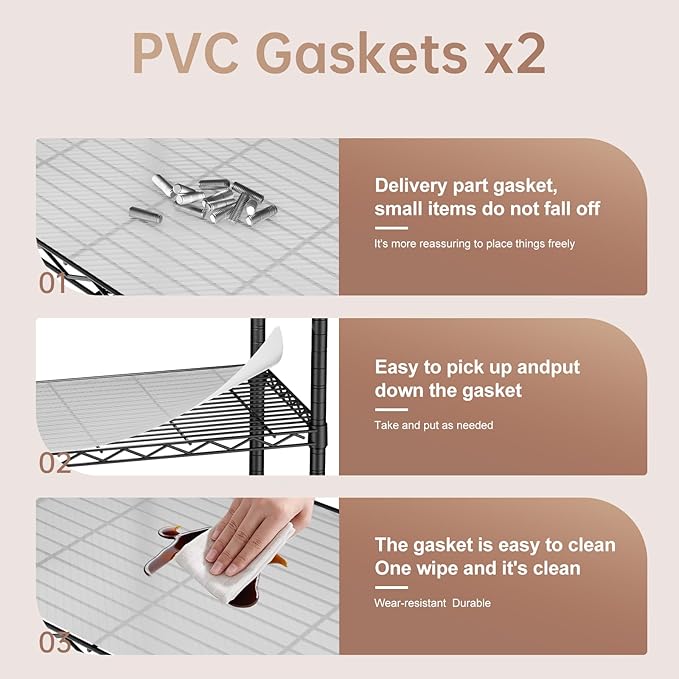 SINGAYE 4 Shelves Storage Shelf Wire Closet Bathroom Organizers Metal Pantry Kitchen Garage Shelving Unit Laundry Room Organization Home Rack Net Basket Black with Wheels