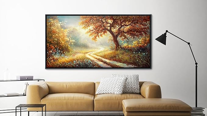 YDYSUNE Landscape Canvas Poster Wall Art Vintage Countryside Field Path Scenery Picture Print Wall Decor Retro Painting Artwork for Modern Home Bedroom Office 29x58inch