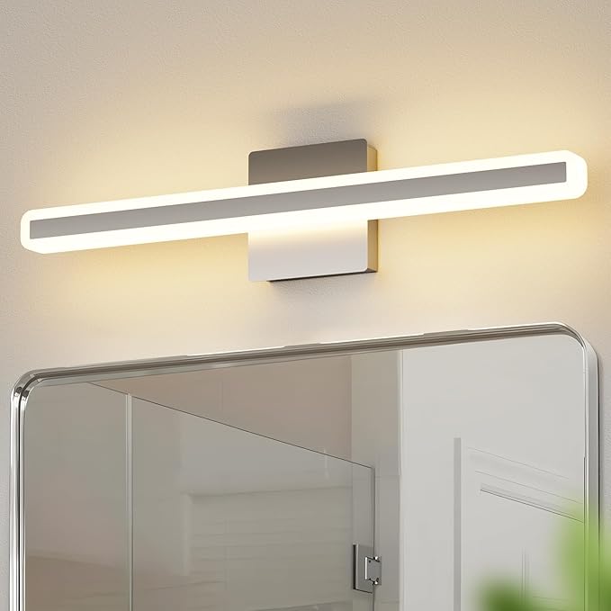 24 inch LED Vanity Lights Brushed Nickel Bathroom Light Fixture Bathroom Vanity Lights Over Mirror Vanity Lighting Fixtures 5 Color Temperature Dimmable Led Light Bar 5CCT