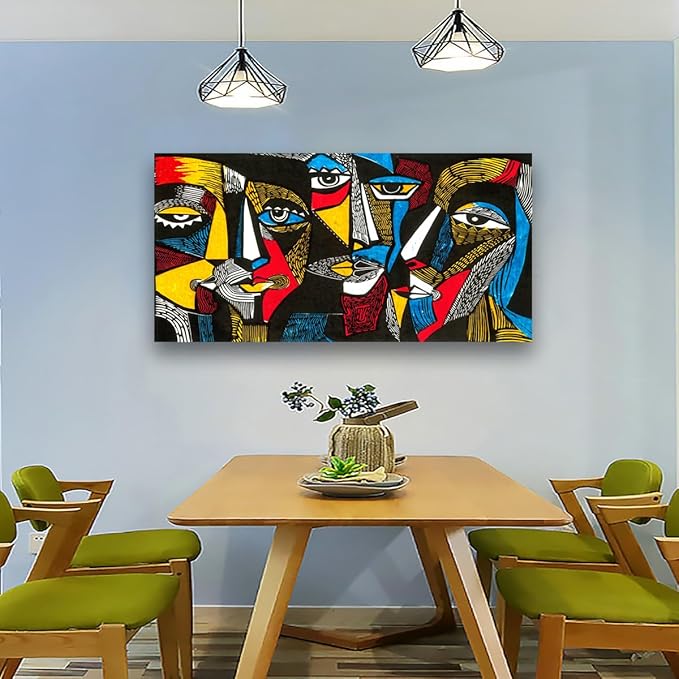 Abstract Human Face Canvas Wall Art for Living room Office Bedroom Special Wall Art Print Paintings Black and white portrait Pictures Boho Wall Decor Artwork Waterproof Ready to Hang - 20in * 40inch