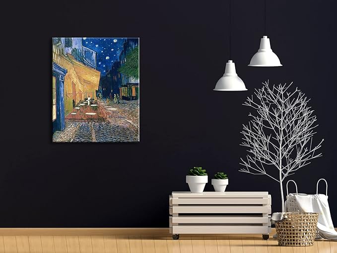 Wieco Art Cafe Terrace at Night Large Modern Giclee Canvas Prints Vincent Van Gogh Artwork Oil Paintings Reproduction Landscape Picture Photo Printed on Canvas Wall Art for Living Room Decorations