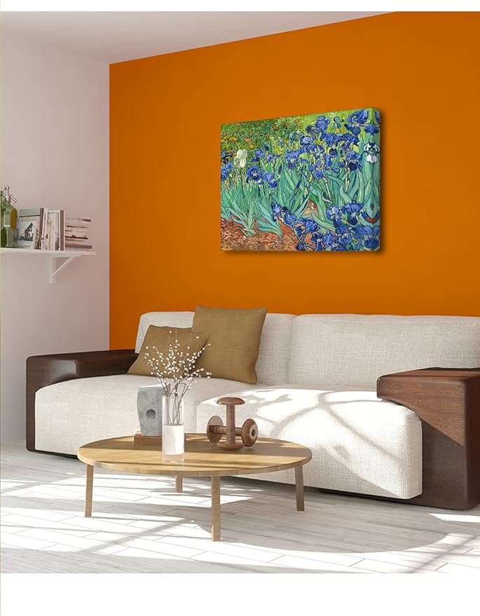 DECORARTS - Irises in the Garden, Vincent Van Gogh Art Reproduction. Giclee Canvas Prints Wall Art for Home Decor 30x24