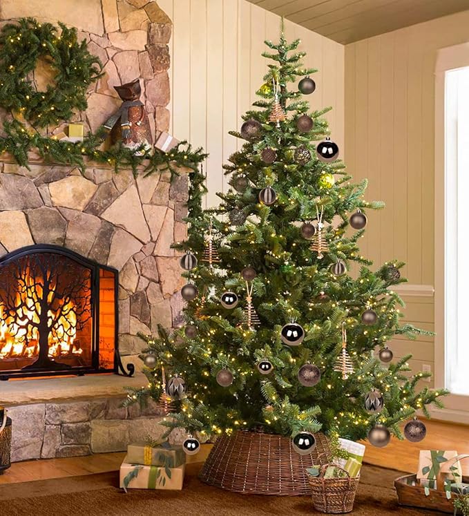 30PCS 2" Christmas Ball Ornaments Shatterproof Brown Christmas Tree Decorations Xmas Tree Balls Halloween Ornaments Décor