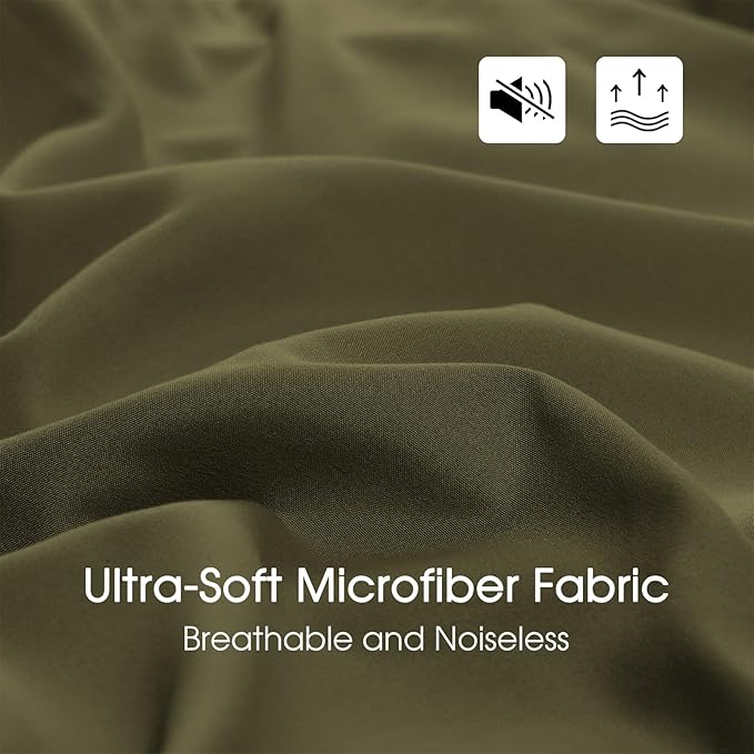 Basic Beyond Queen Comforter Set - Olive Green Comforter Set Queen, Reversible Bed Comforter Queen Set for All Seasons, Olive Green/Charcoal Gray, 1 Comforter (88"x92") and 2 Pillow Shams (20"x26"+2")