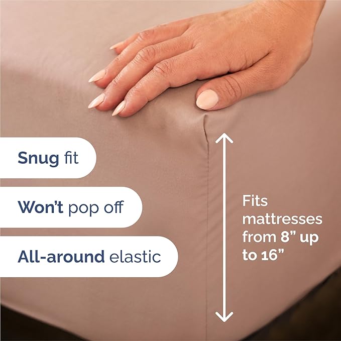 Split King Size 5 Piece Sheet Set - Comfy Breathable & Cooling Bed Sheets Set - Hotel Luxury Bedding for Women, Men, Kids, Teens, Boys & Girls - Deep Pockets, Soft and Wrinkle Free - Oeko-Tex - Mauve