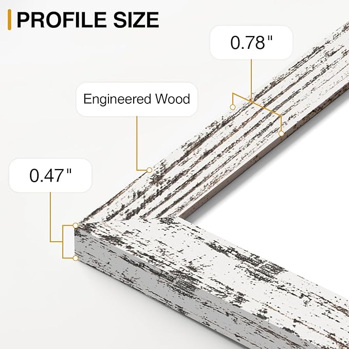 Vittanly 15 Pack Picture Frames Collage Wall Decor for Mounting or Tabletop, Gallery Frame Set for Family, Multi Sizes Including 3pcs 8x10, 6pcs 5x7, 6pcs 4x6, Black, Brown and Distressed White