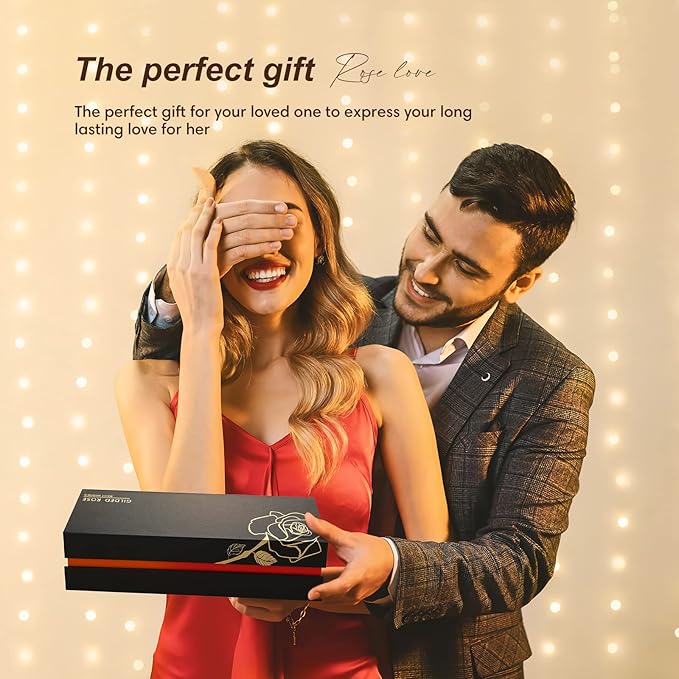 Gold Dipped Infinity Rose Last Forever Flower Decor, Birthday Gift for Women in Her Birthday Mothers Day, Resin Preserved Rose | Anniversary Present for Mom (Pink)