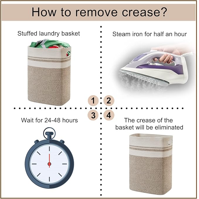 OIAHOMY Laundry Hamper-Laundry Basket,Tall Cotton Storage Basket with Handles,Decorative Blanket Basket for Living room,Collapsible Large Basket for Toys,Pillows,Clothes-16x13x22in-Yellow variegated