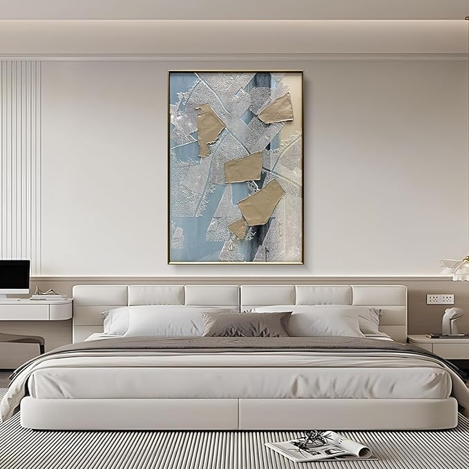 BrightA Large Framed Canvas Wall Art for Living Room and Bedroom Black and White Abstract Canvas Painting Wall Decor with Gallery Style 27.6"x39.3"