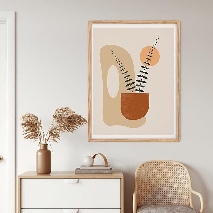 18x24 Picture Frame, Solid Oak Wood 18 x 24 Frame for Wall, 18 by 24 Oak Poster Frame with Real Glass, 18x24 Matted frame for 16x20, 18"x24" Wood Frame for Home Decor, Natural Oak Color, Set of 1