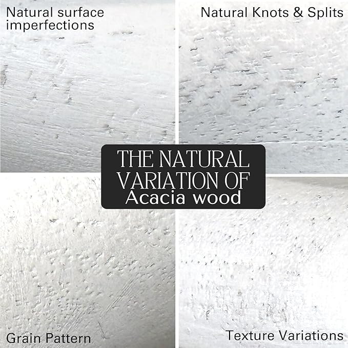 Wood Chain Link Decor – 13” White Wooden Decorative Object for Coffee Table Decor & Neutral Decor for Home – Modern Knot Accent for Shelf Styling, Books, or Housewarming Gifts