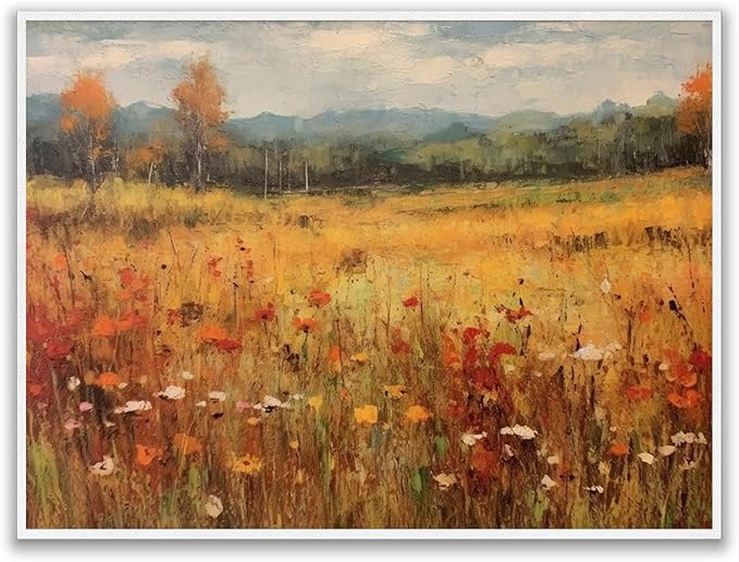 Autumn Wildflowers Canvas Print posters Farmhouse Decor Fall Wall Art Autumn Decor Wildflower Wall Art Autumn Home Decor 16x24 Unframed