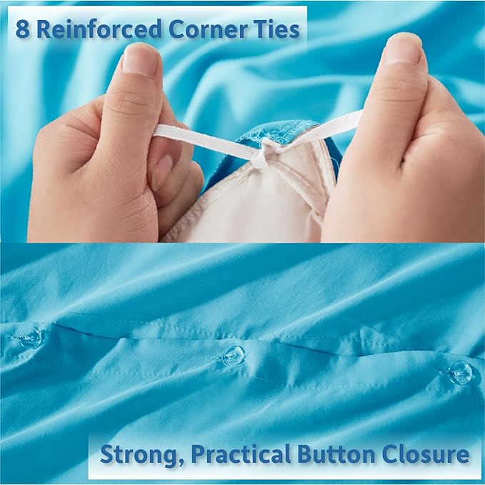 Nestl Twin Duvet Cover Set - Soft Double Brushed Bright Blue Duvet Cover Twin XL, 2 Piece Set with Button Closure, 1 Duvet Cover 68x90 inches and 1 Pillow Sham