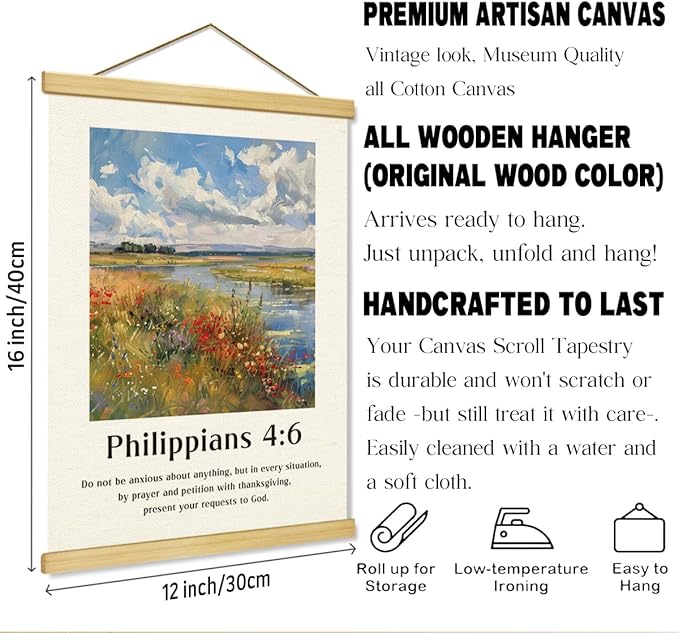 Vintage Christian Canvas Poster, Psalm 119:103 Canvas Poster Wood Hanger, Christians Wall Art, Bible Verse Posters, Modern Canvass Posters Decors, Home Decor Accent, Christian Gift