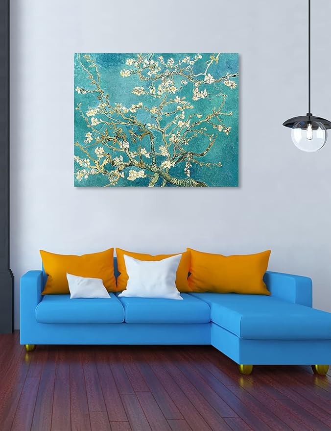 DECORARTS - Almond Blossom Tree. Vincent Van Gogh Art Reproduction. Giclee Print on Canvas. Wall Art for Home. 40x32