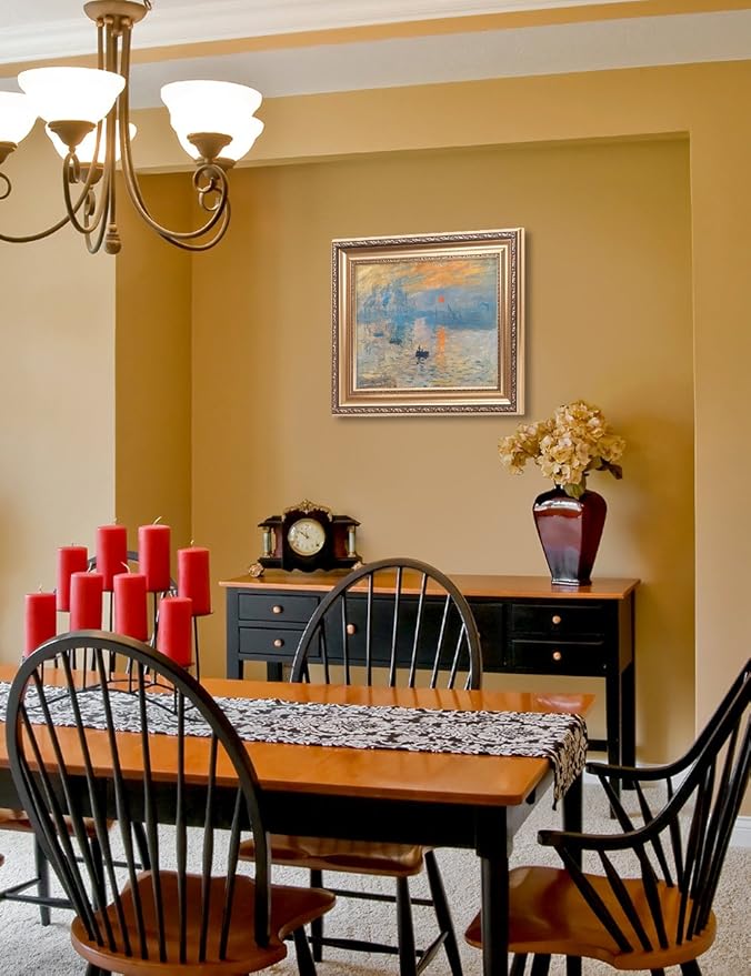 DECORARTS - Impression Sunrise Claude Monet Art Reproduction. Giclee Print& Museum Quality Framed Art for Wall Decor.Framed size: 26x22''