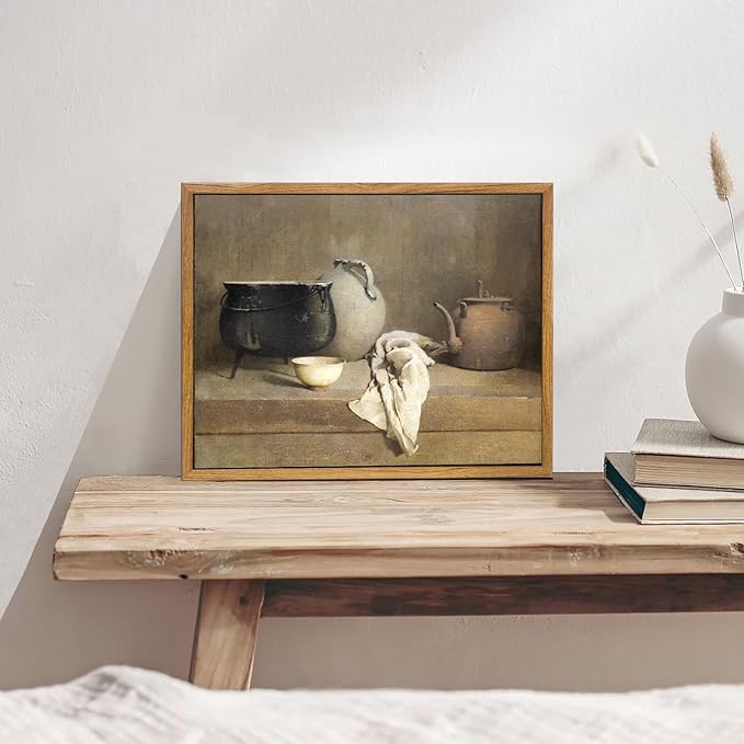 KBKBART Vintage Framed Wall Art, 8x10inch, Farmhouse Kitchen Wall Decor, Art Print, Canvas Painting, Wall Art for Dining Room, Living Room