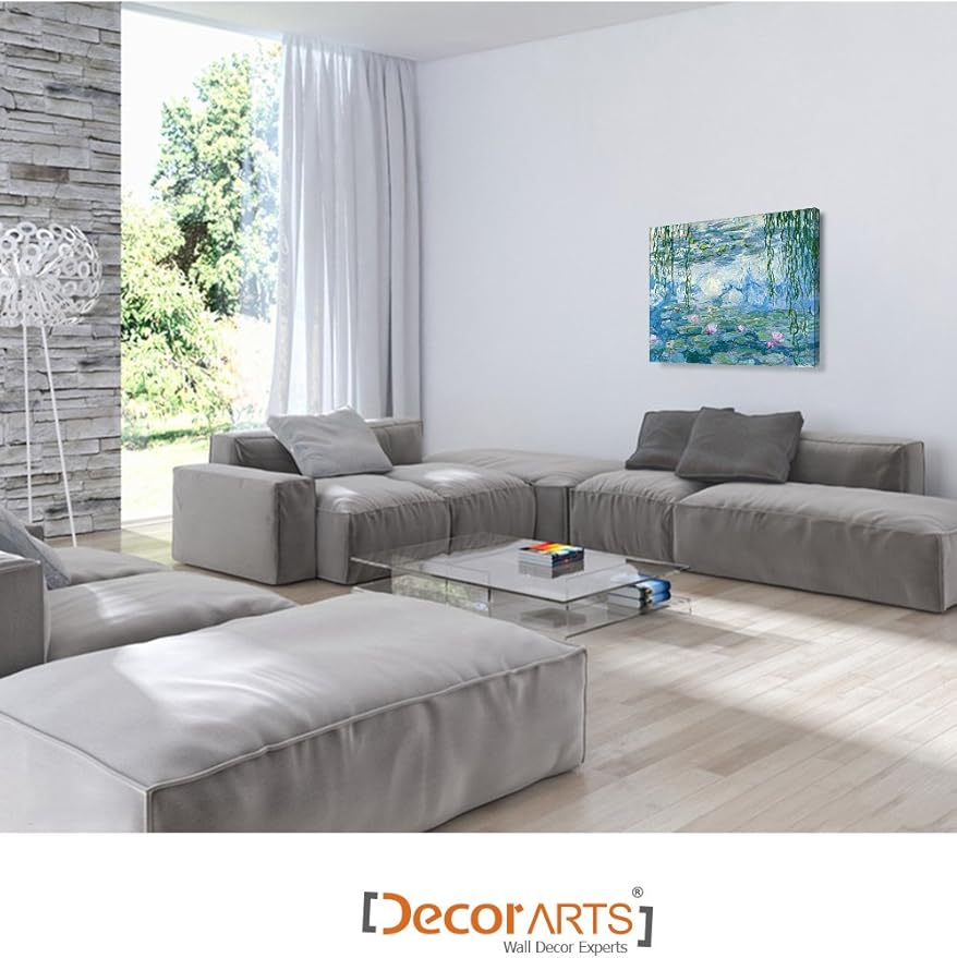 DECORARTS - Water Lilies 1916-1919, Claude Monet Art Reproduction. Giclee Canvas Prints Wall Art for Home Decor 24x20