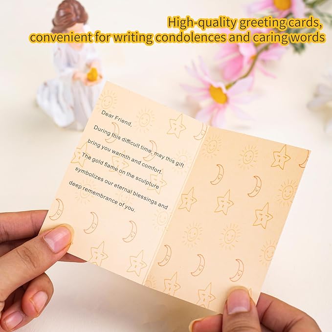 Miscarriage Gifts for Mothers, Radiant Hope, Hand-Painted Resin Sculpture of Woman in Cream Dress Holding Golden Flame, for Sympathy, Comfort, Remembrance, and Healing