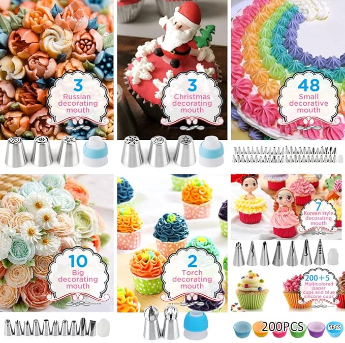 Cake Decorating Kit, 672 Pcs Cake Decorating Supplies With Cake Carrier Holder Springform Pan Sets 3-Layer Toolbox Organizer Icing Piping Nozzles Cake Rotating Turntabl Baking Supplies Set Tools