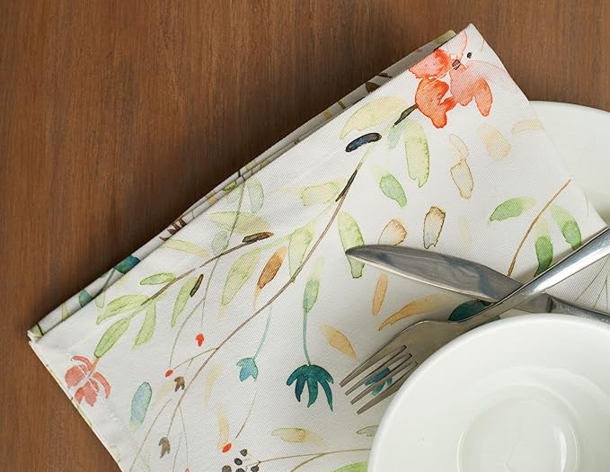 Maison d' Hermine Cloth Napkins Set of 4 100% Cotton Everyday Reusable Square Napkins Cloth Washable, Dinner, Party, Wedding, Restaurant, Spring/Summer (Colmar, 20" x 20")