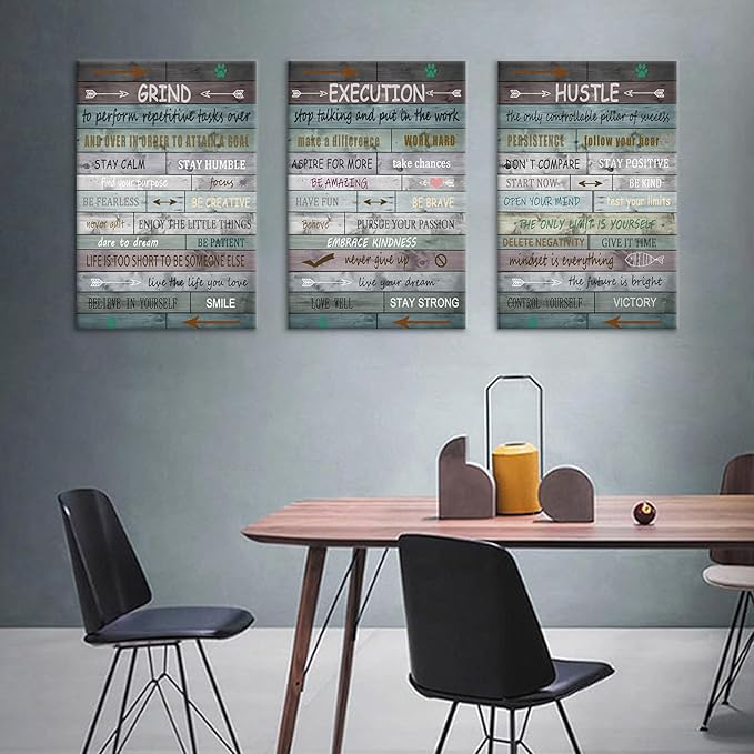 Motivational Poster Wall Art Motivational Entrepreneur Quotes Print on Canvas Positive Picture Painting Wall Decor for Men Wen Home Bedroom Office Gym Decoration Ready to Hang [48''Hx24''W]