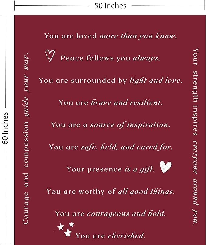 WOLF CREEK BLANKET - Single Layer Fleece Light and Love Compassion Blanket- Positivity Courage and Affirmations Get Well Gift, Plush Healing Thoughts Love Hope & Comfort