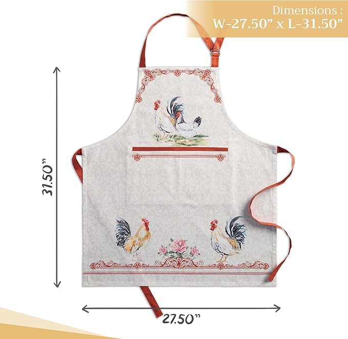 Maison d' Hermine 100% Cotton Apron for women with Pocket Kitchen Chef Apron for Men Cooking Gardening Server Waitress