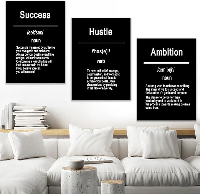 Inspirational Poster Print Wall Art Motivational Success Entrepreneur Quote Painting on Canvas Picture Wall Decor Artwork for Modern Home Living Room Bedroom Workplace Ready to Hang [60''Wx28''H]