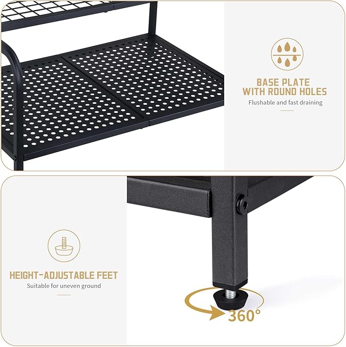 Garden Tool Organizer, Large Yard Tool Tower Rack for Garage Organization and Storage, Gardening Tool Stand for Shed or Outdoor, Metal Garden Tool Holder Up to 78 Tools, Shovel, Rake, Black