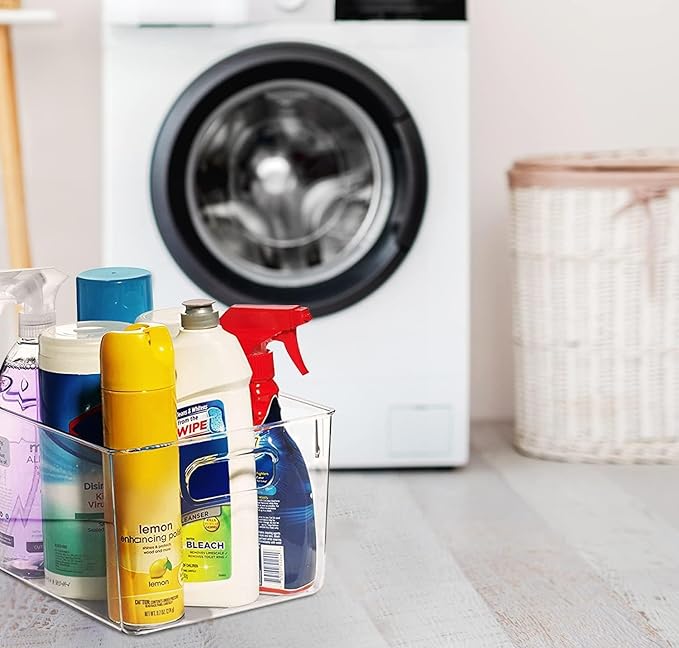 Clear Plastic Storage Bins - Perfect for Kitchen or Pantry Organization and Storage, Fridge and Cabinet Organizers