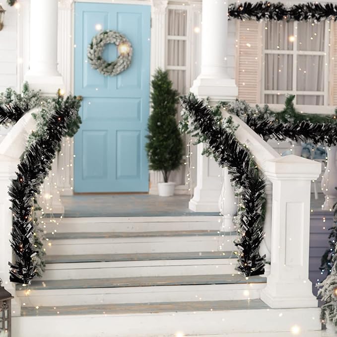 Dingion 59 Feet Christmas Tinsel Garland Metallic Twist Ornaments Hanging Glitter Xmas Garland for Christmas Tree Indoor Outdoor Decoration Party Supplies