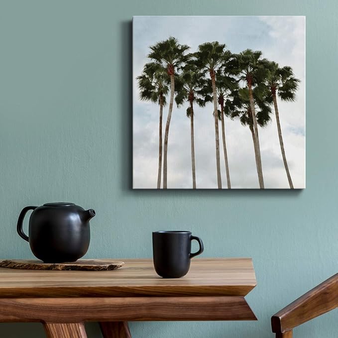 Wexford Home Square Premium Gallery Wrapped Canvas Flower Multicolor Wall Art Abstract Floral Romance Modern Pictures Print for Home Office, Ready to Hang, surfs up, 10x10