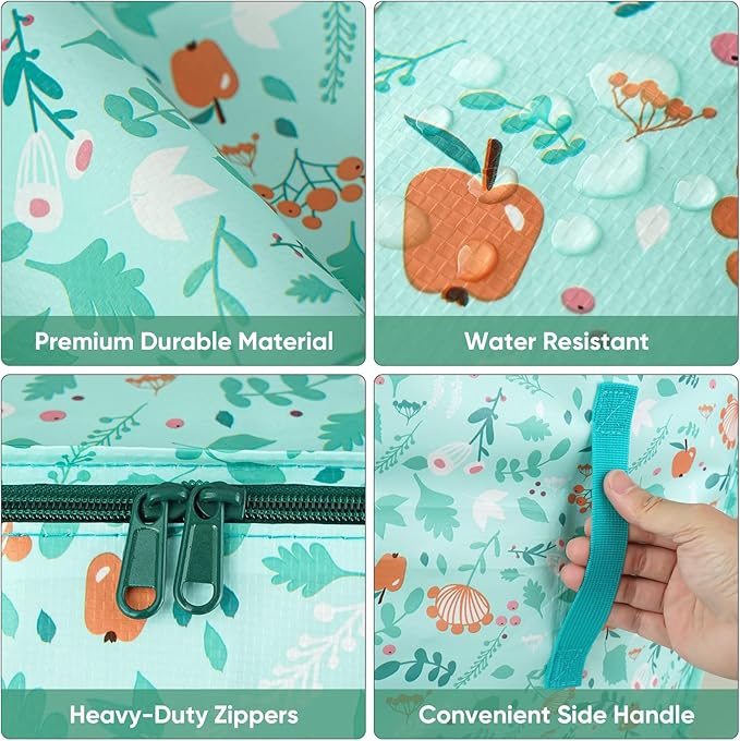 BALEINE 8-Pack Oversized Moving Bags with Reinforced Handles, Heavy-Duty Storage Tote for Clothes, Moving Supplies (Spring Stroll, 8-Pack)